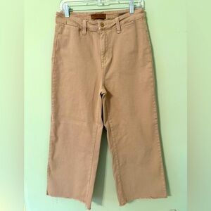 Women's Tan Wide Leg Crop Pants